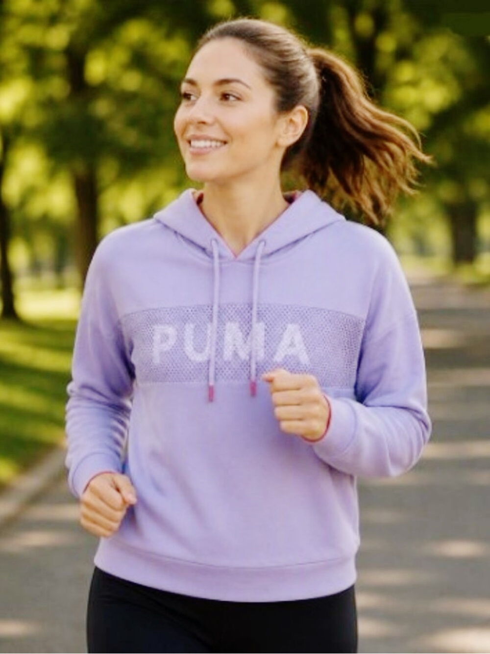 Puma Lavender Cropped Terry Hoodie NWT - Lightweight Layer - Women's Small